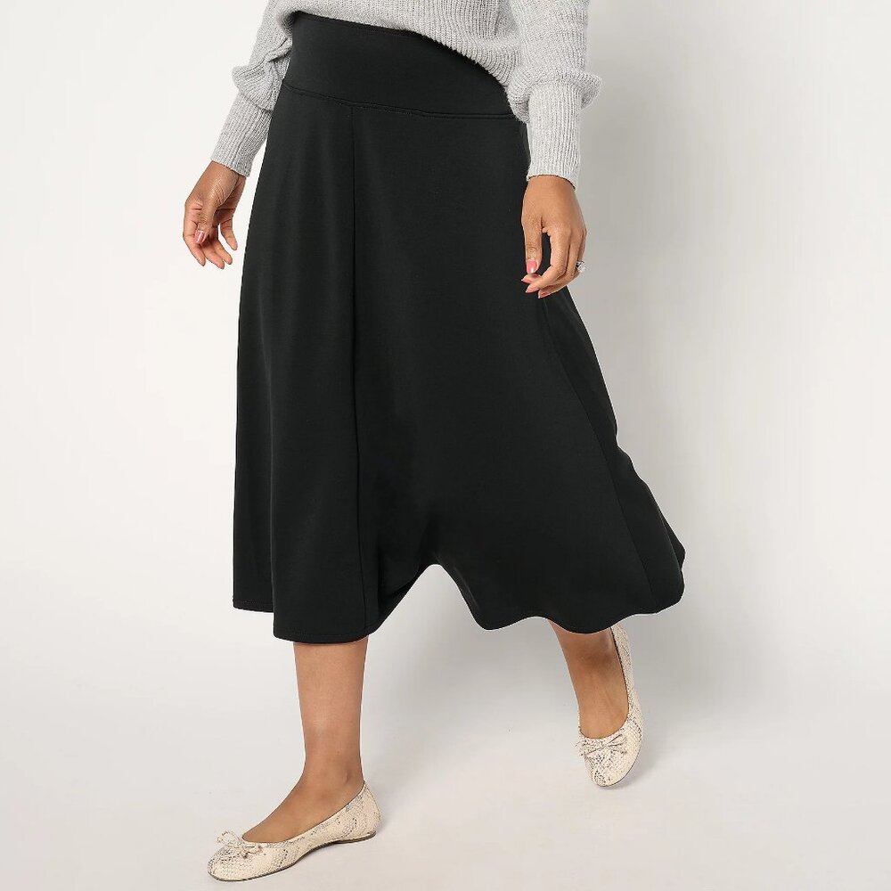 Peace Love World Petite Pull-On Scuba Knit Circle Skirt - Black Sz PXL a671457